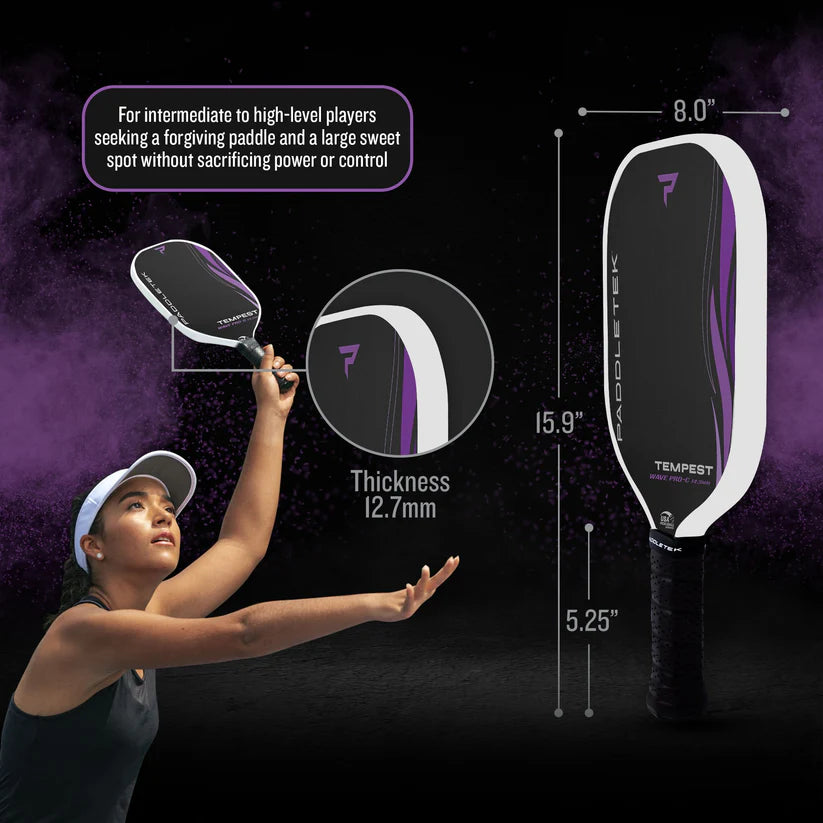 Paddletek Tempest Wave Pro-C Aurora Pickleball Paddle