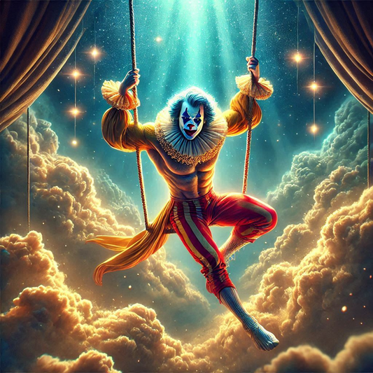 Krazy Clowns - BoBo The Trapeze Artist -  Ready To Hang  Canvas Hi-Res Wall Artwork