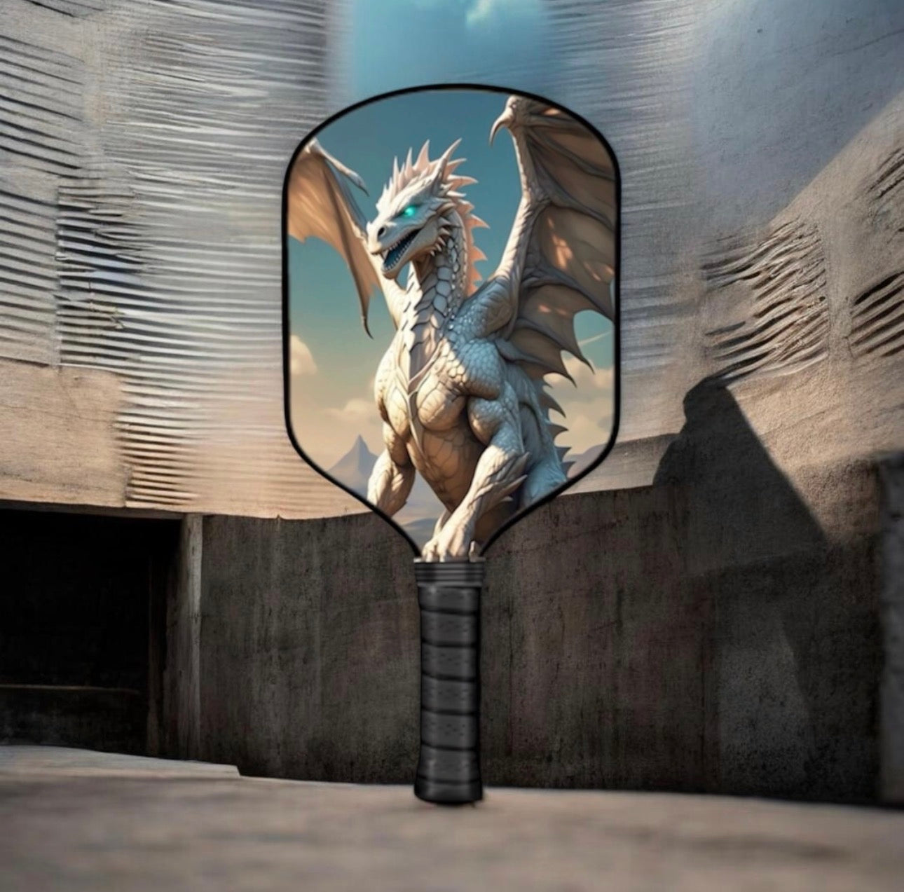 Zaira - Guardian White Dragon of The Kingdom of Avalon Isles Pickleball Paddle
