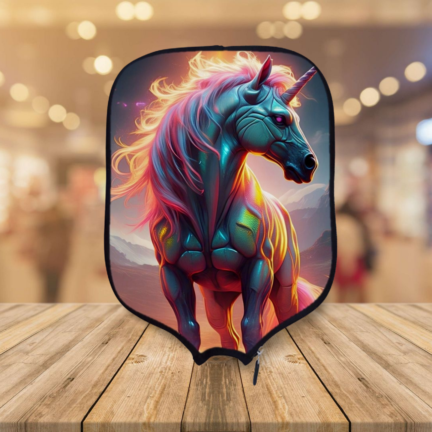 Xavier - The Kingdom of Avalon Isles - Pickleball Paddle Cover   Unicorn Horse