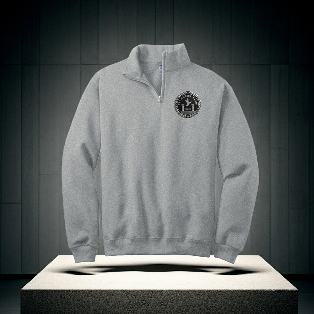 ETHOS Retire Like a God NuBlend Quarter-Zip Cadet Collar Sweatshirt