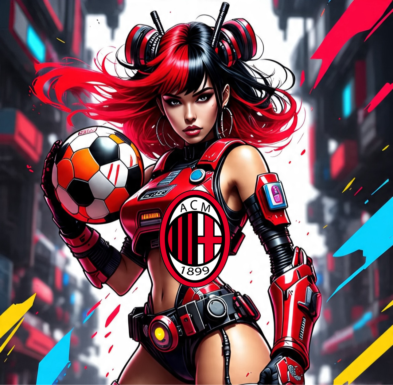 AC Milan - Cyberpunk - Ready To Hang Canvas Hi-Res Wall Artwork