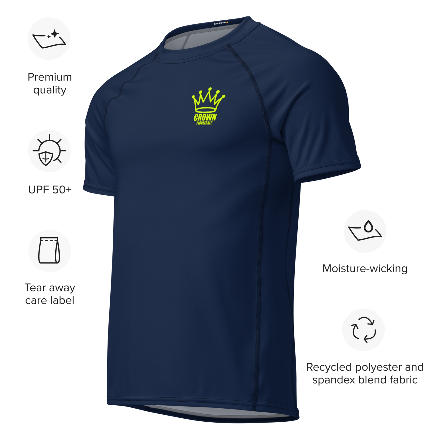 CROWN PICKLEBALL - Men's Tourney Shirt (Navy)