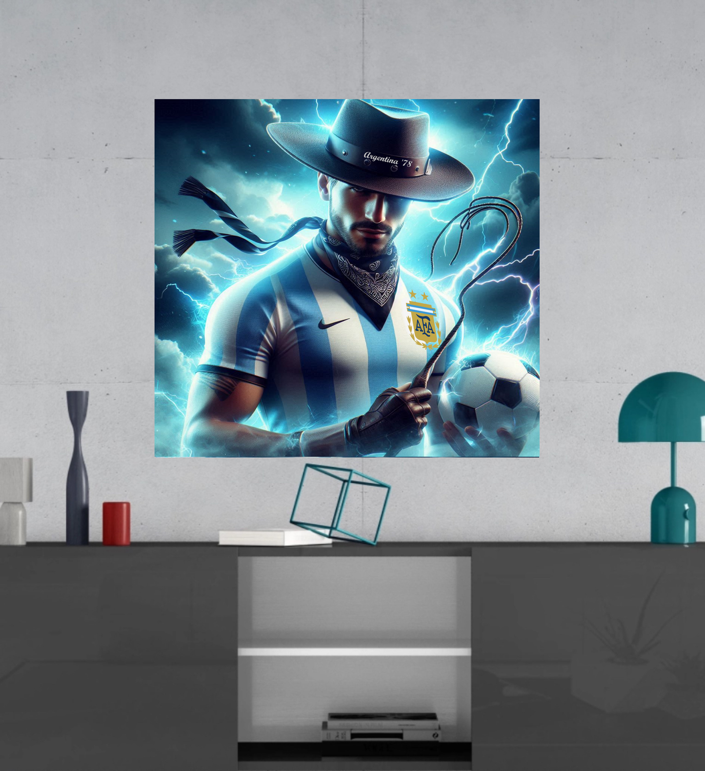 Argentina Soccer - Gauchito -  Ready To Hang  Canvas Hi-Res Wall Artwork