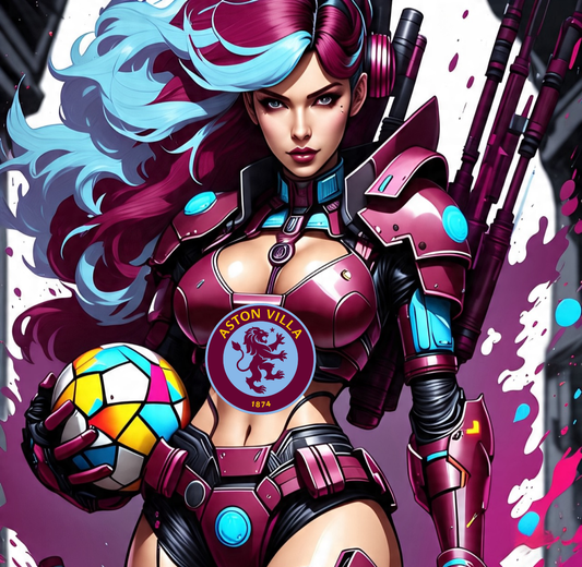 Aston Villa F.C. - Cyberpunk - Ready To Hang Canvas Hi-Res Wall Artwork