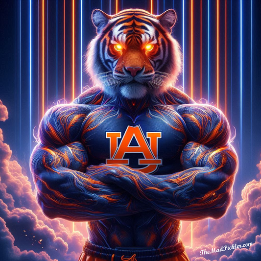 Auburn Tiger  - The Stare Down - Ready To Hang  Canvas Hi-Res Wall Artwork