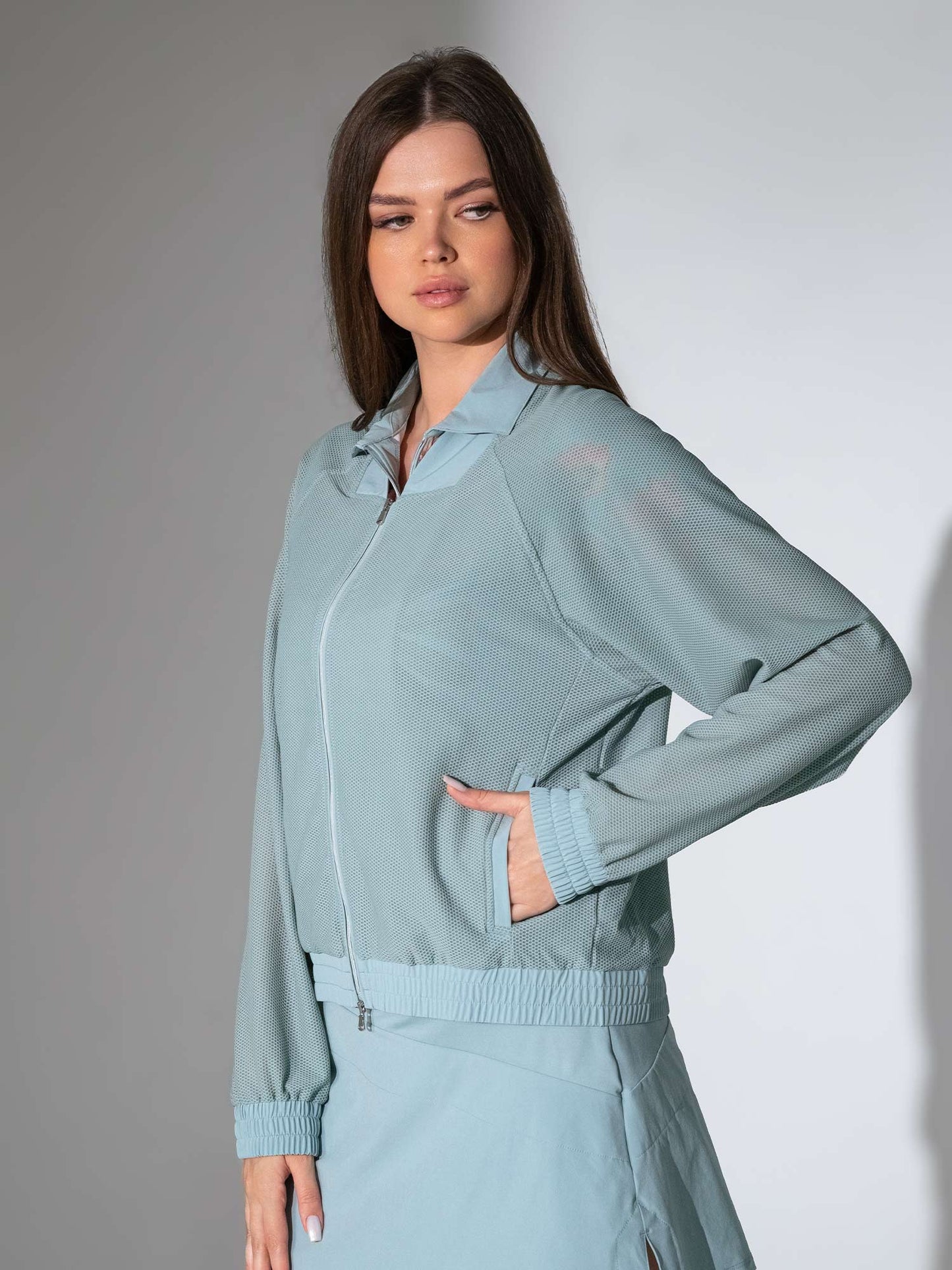 BAILA Mesh Athletic Jacket | Two-Way Zip Performance Bomber