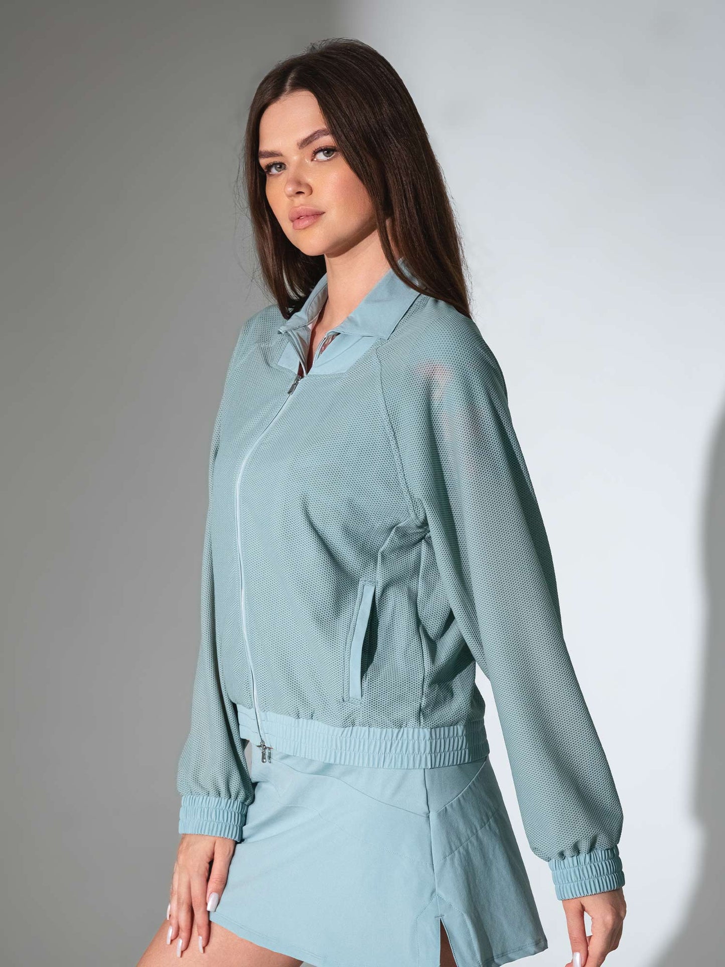 BAILA Mesh Athletic Jacket | Two-Way Zip Performance Bomber