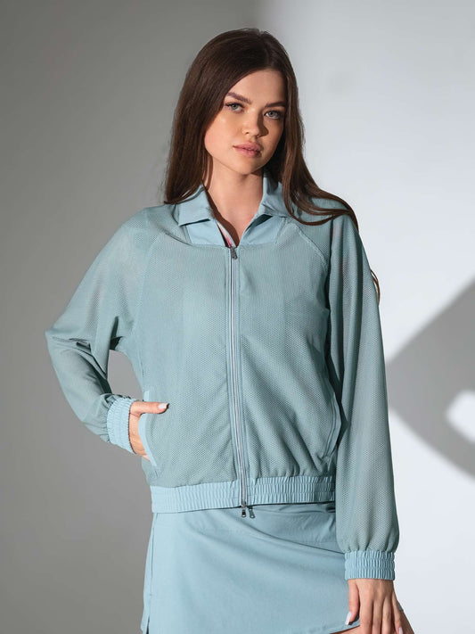 BAILA Mesh Athletic Jacket | Two-Way Zip Performance Bomber