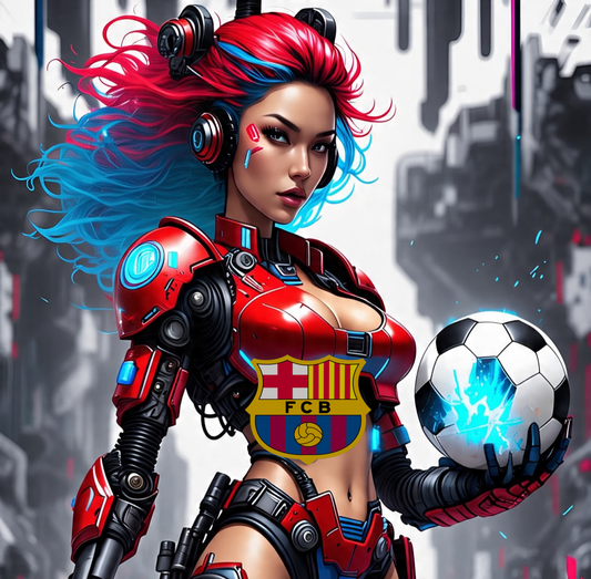 F.C. Barcelona - Cyberpunk - Ready To Hang Canvas Hi-Res Wall Artwork