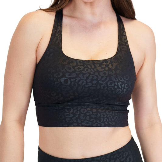 Longline Bra | Black Leopard