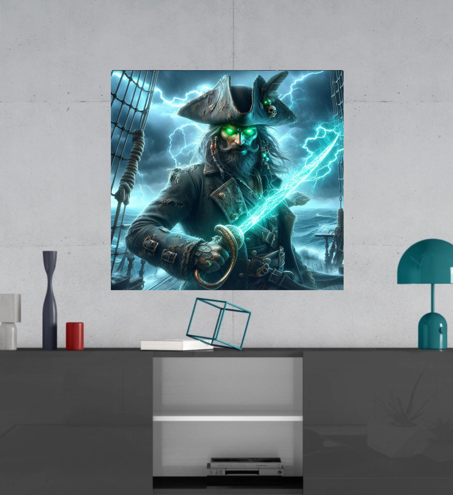 Captain Blackbeard - Ready To Hang  Canvas Hi-Res Wall Artwork