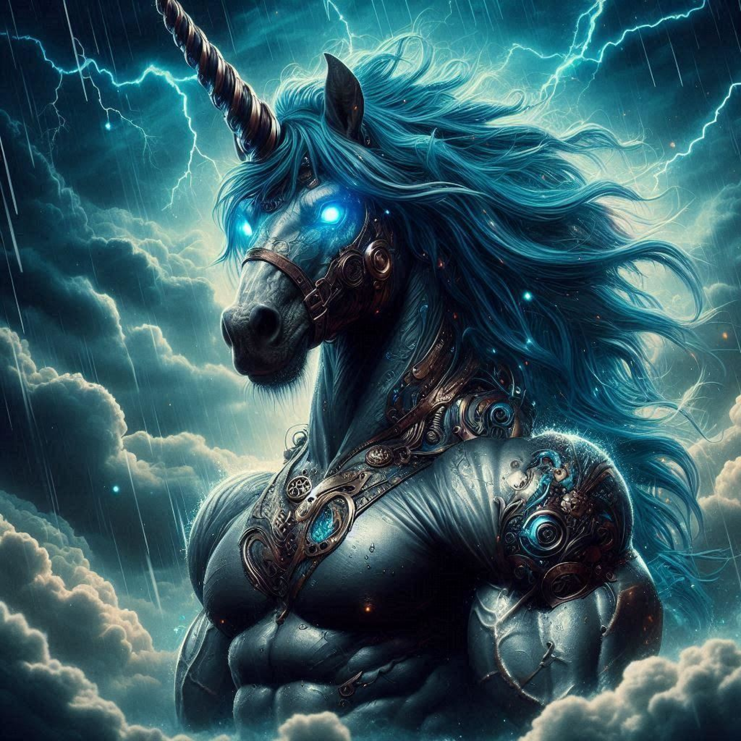 Black Unicorn Beast Mode -  Ready To Hang  Canvas Hi-Res Wall Artwork