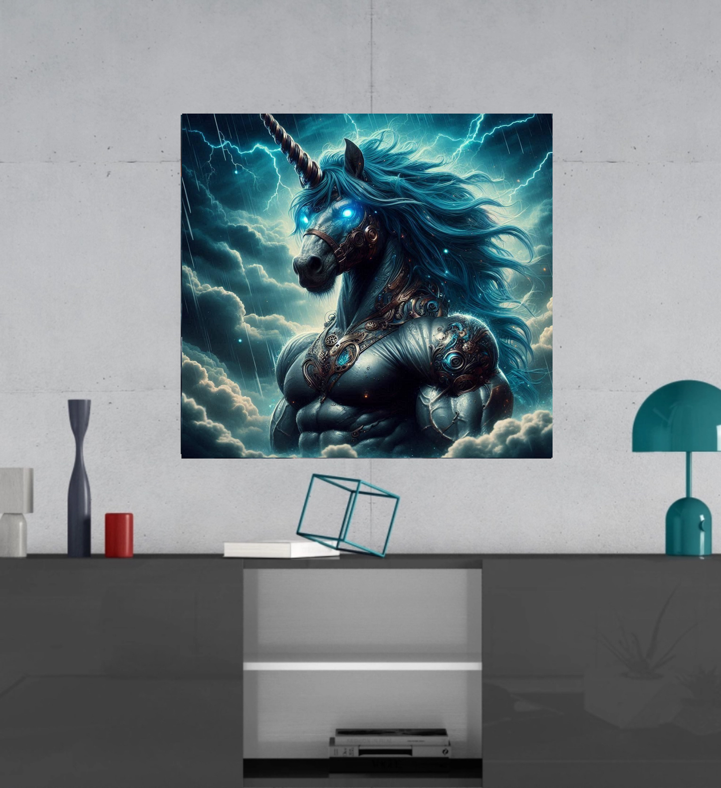 Black Unicorn Beast Mode -  Ready To Hang  Canvas Hi-Res Wall Artwork