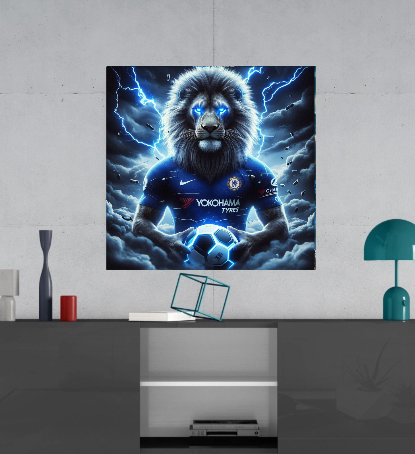 Chelsea FC - Stamford The Lion - Ready To Hang  Canvas Hi-Res Wall Artwork