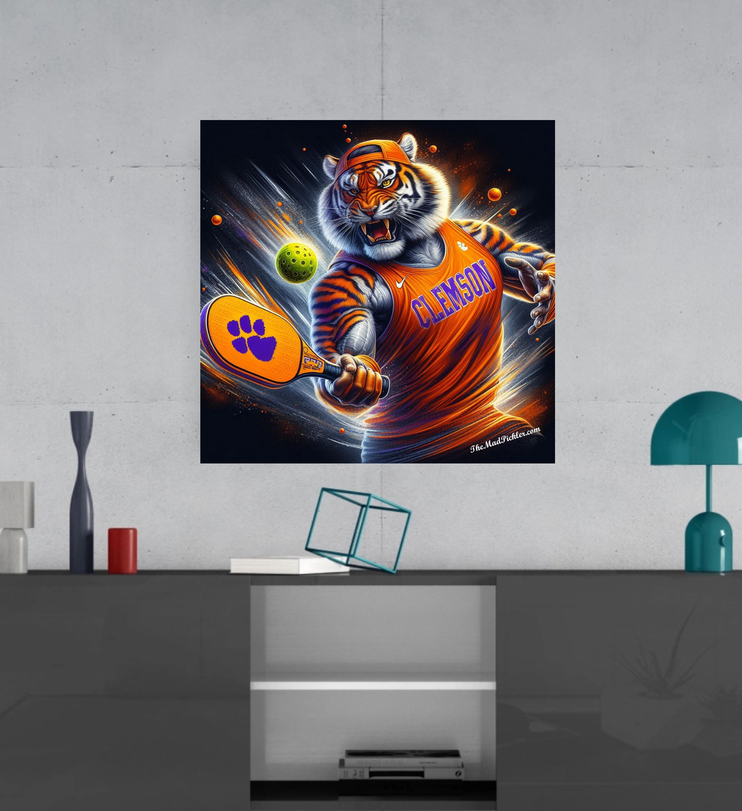 Clemson Tiger Pickleball -  Ready To Hang  Canvas Hi-Res Wall Artwork