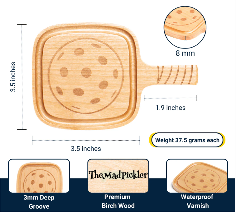 Pickleball Premium Drink Coasters