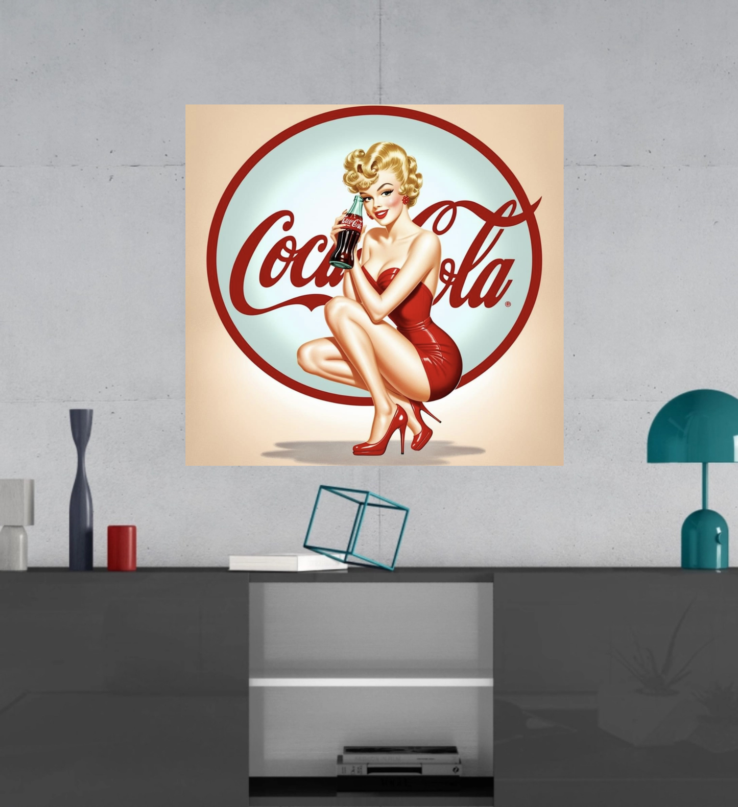 Cola Girl -  Ready To Hang  Canvas Hi-Res Wall Artwork