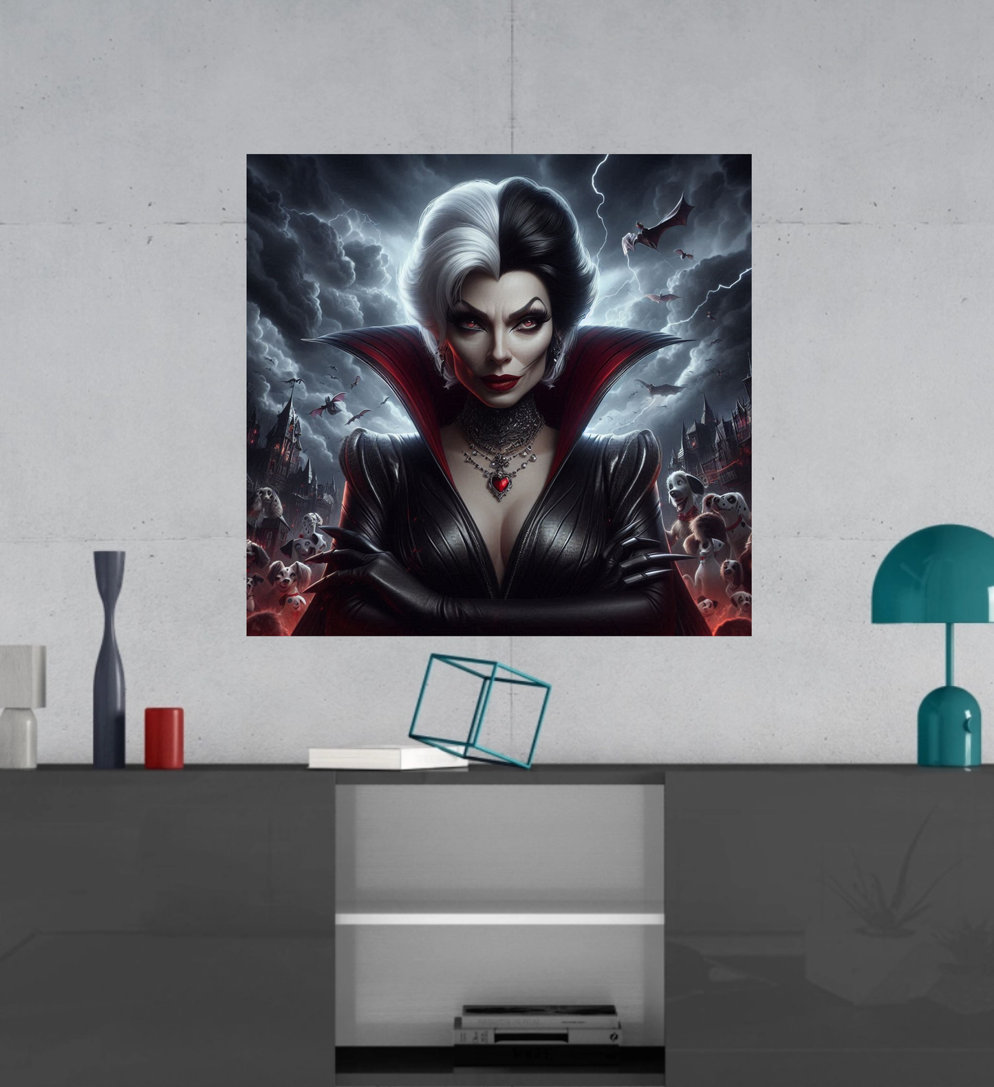 Cruella De ViL - Ready To Hang  Canvas Hi-Res Wall Artwork