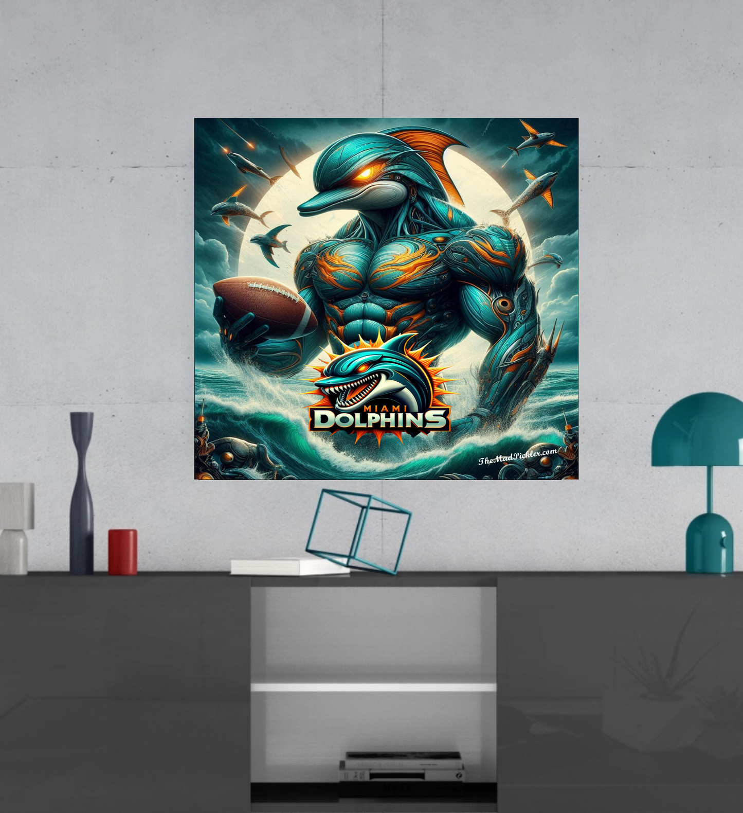 Miami Dolphins #3-  Ready To Hang  Canvas Hi-Res Wall Artwork