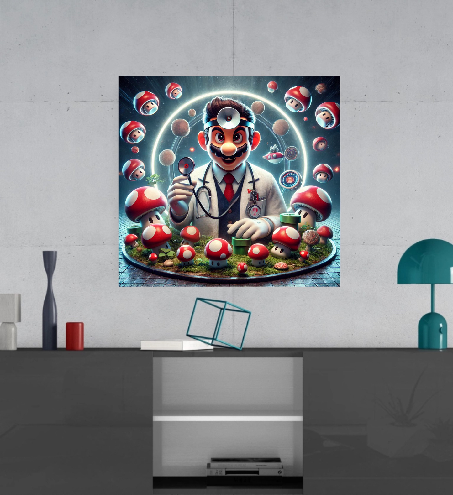 Dr. Mario - Mario Brothers -  Ready To Hang  Canvas Hi-Res Wall Artwork