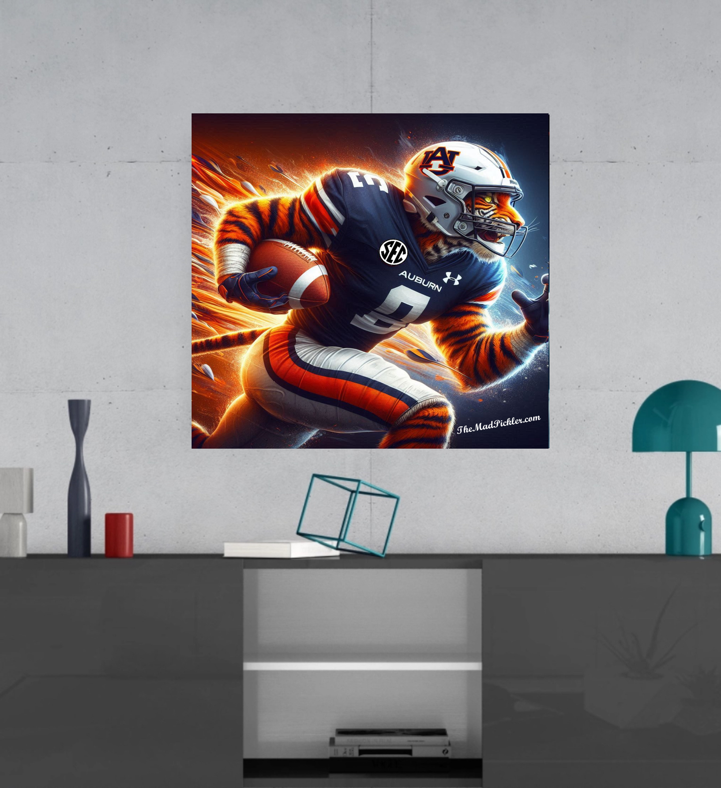 Auburn Tiger Football #2 - Ready To Hang  Canvas Hi-Res Wall Artwork