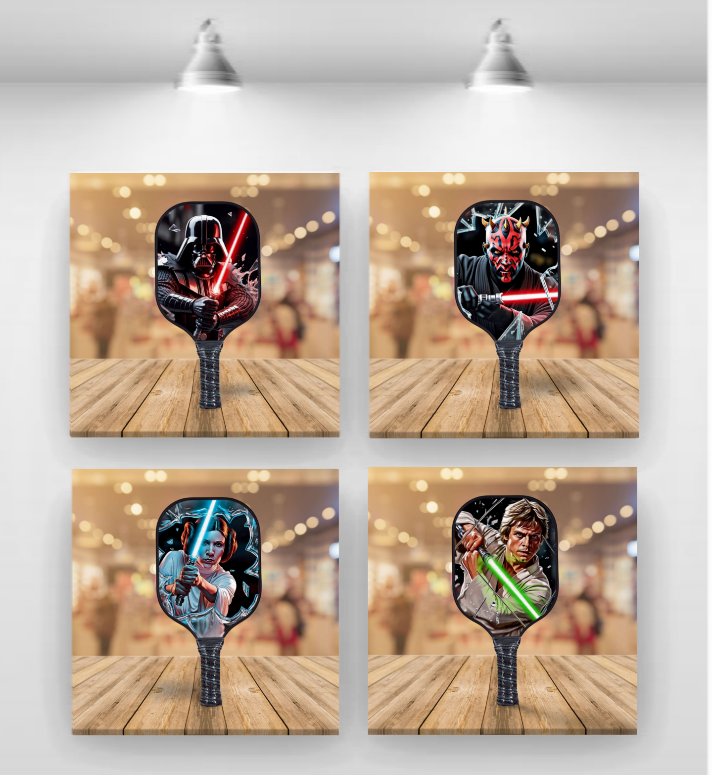 Jedi Order vs Sith Order - Broken Glass - 4 Paddle Pickleball Set - Star Wars