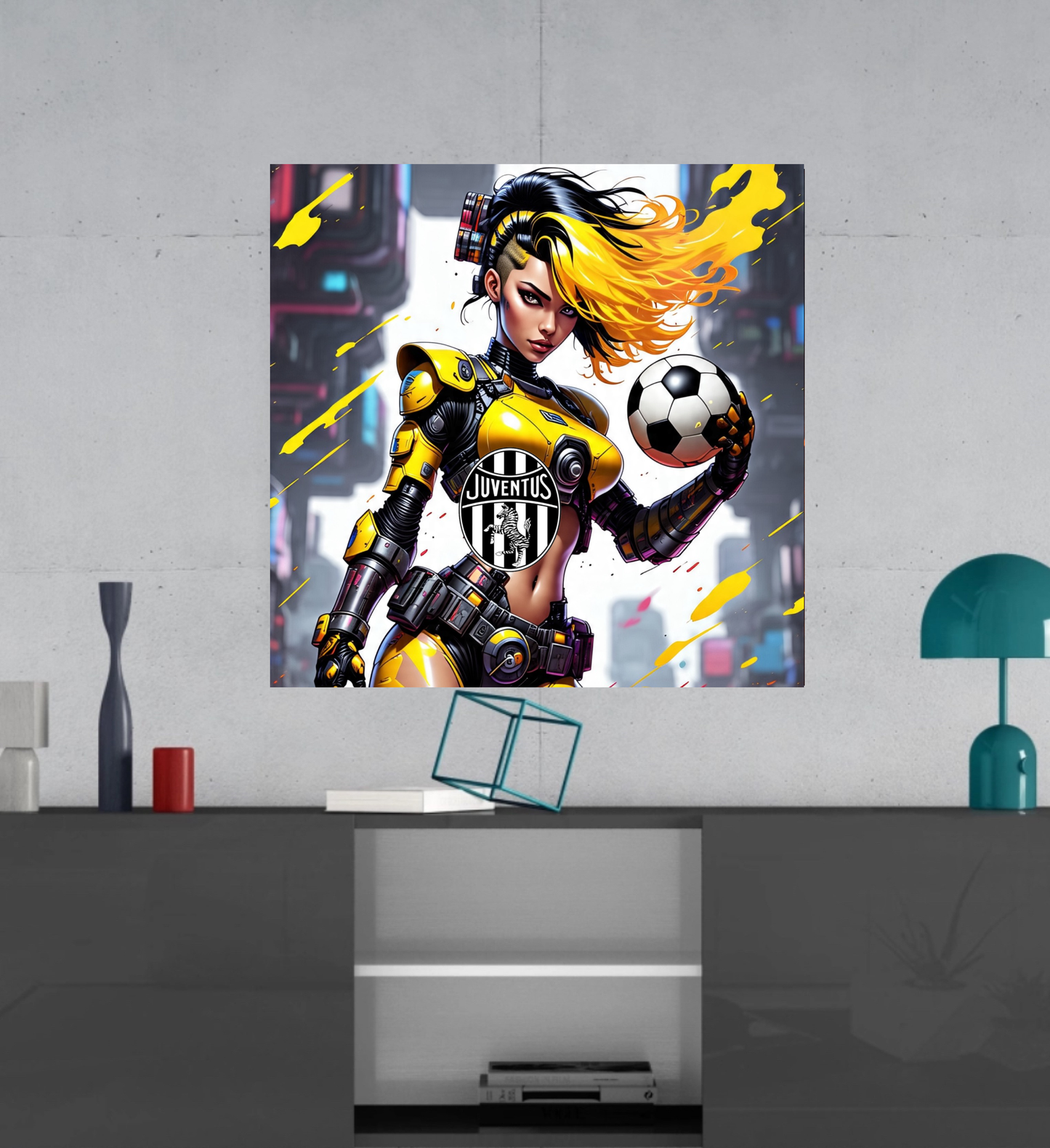 Juventus Football Club - Cyberpunk - Ready To Hang Canvas Hi-Res Wall Artwork