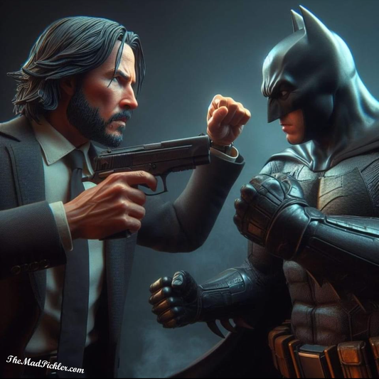 John Wick Vs Batman - Canvas Hi-Res Wall Artwork