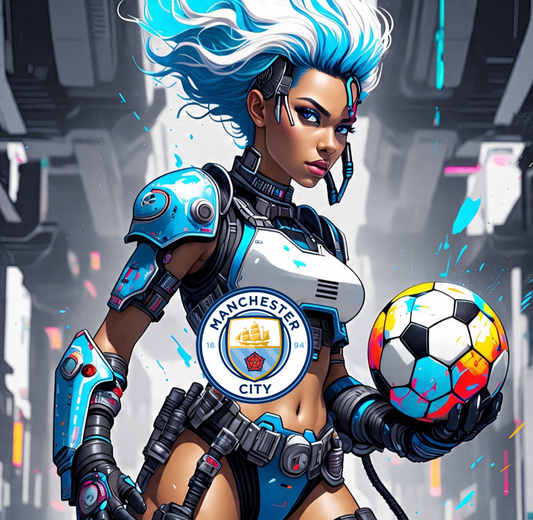 Manchester City F.C. - Cyberpunk - Ready To Hang Canvas Hi-Res Wall Artwork