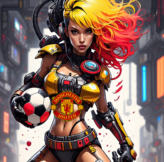Manchester United - Cyberpunk - Ready To Hang Canvas Hi-Res Wall Artwork