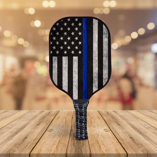 Black/Blue USA Flag Pickleball Paddle