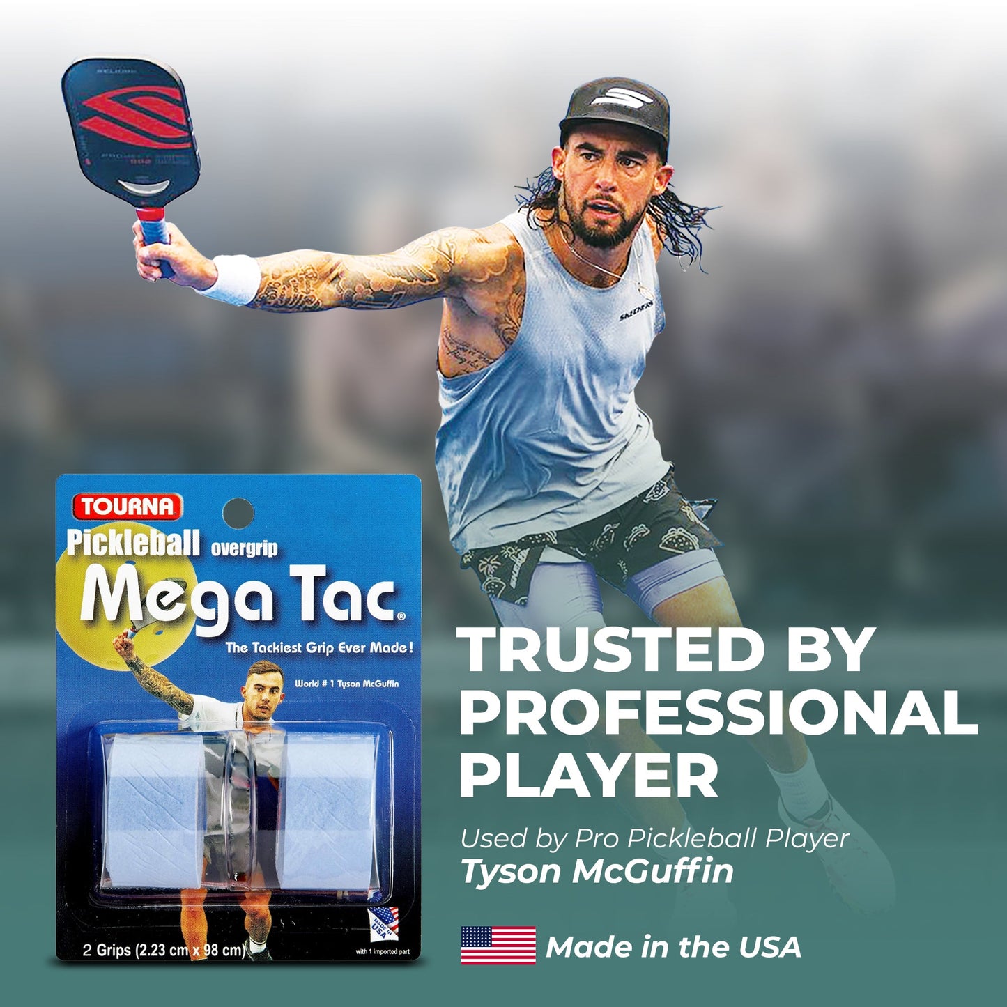 Pickleball Mega Tac - White - 2 pack