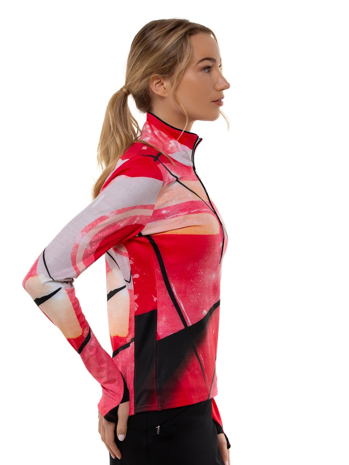 Performance Half Zip High Collar Long Sleeve