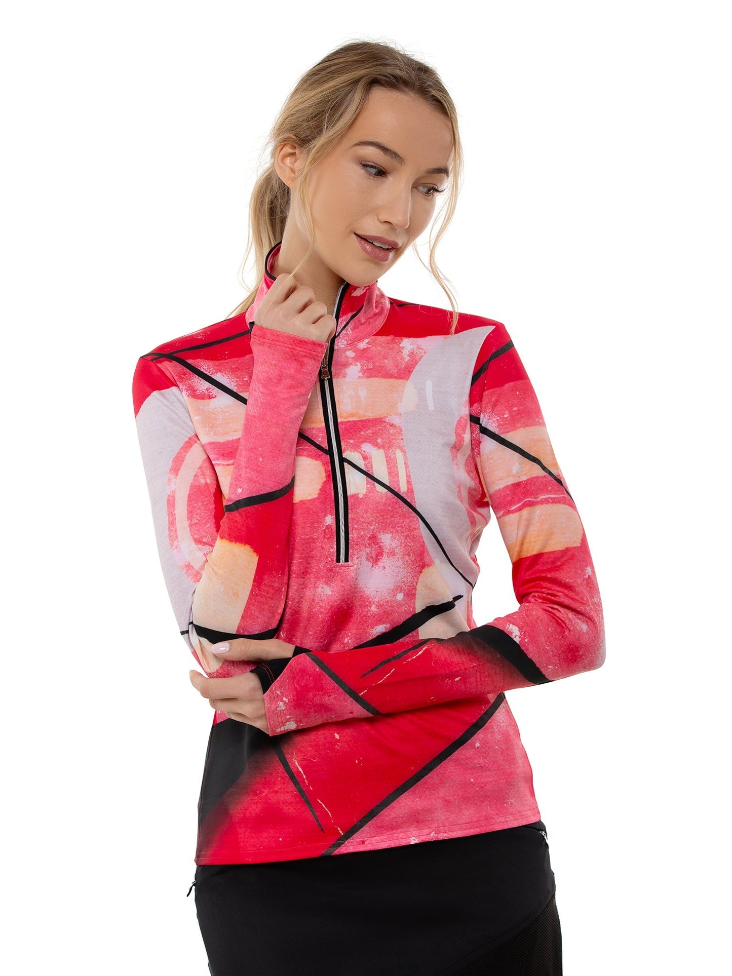 Performance Half Zip High Collar Long Sleeve
