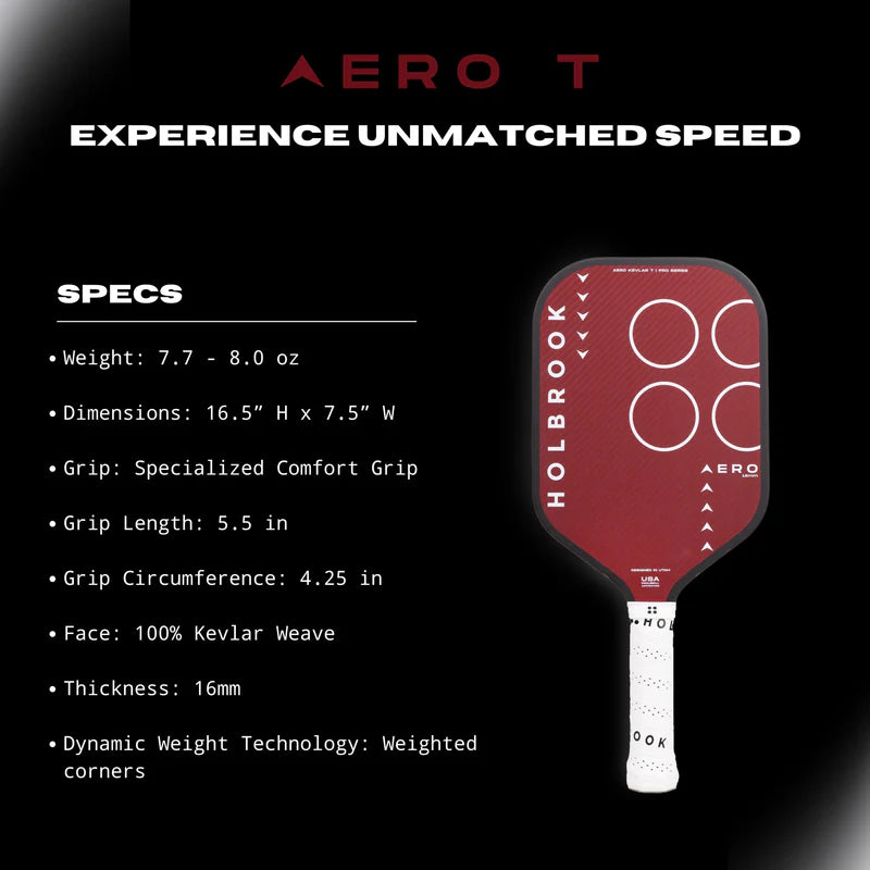 Holbrook Aero Kevlar T 16MM Pickleball Paddle