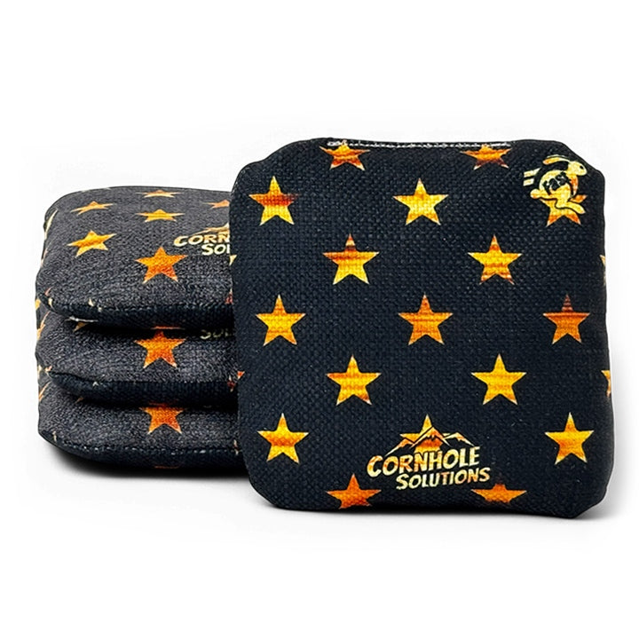 Labrador/Rustic Stars - Pro Style REC Cornhole Bags – Regulation 6"x6" – Full Set of 8