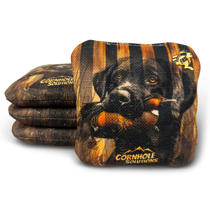 Labrador/Rustic Stars - Pro Style REC Cornhole Bags – Regulation 6"x6" – Full Set of 8