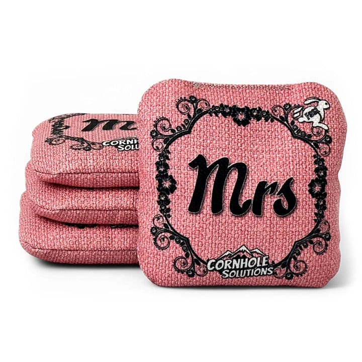 Wedding Mr. Mrs. - Pro Style REC Cornhole Bags – Regulation 6"x6" – Full Set of 8