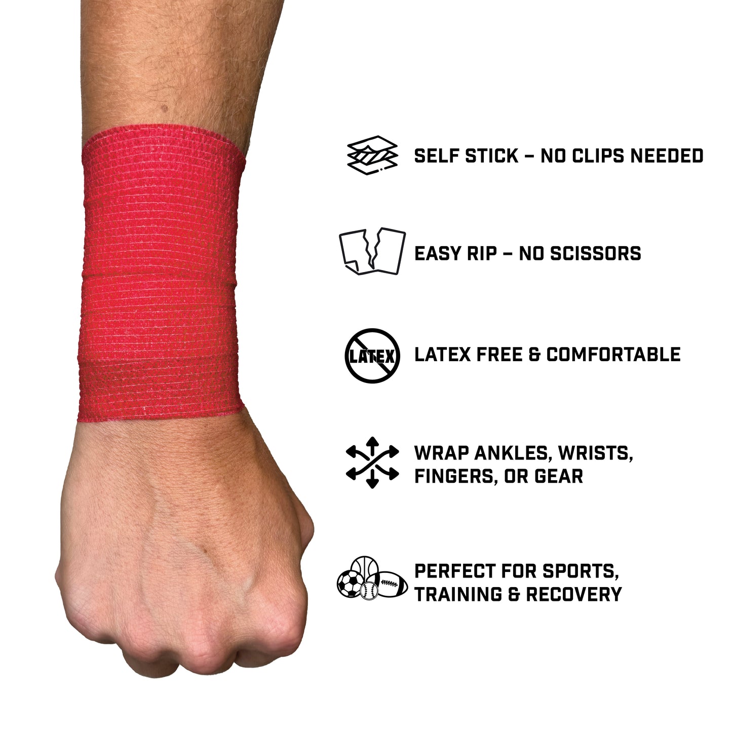 Red Self Stick Athletic Tape