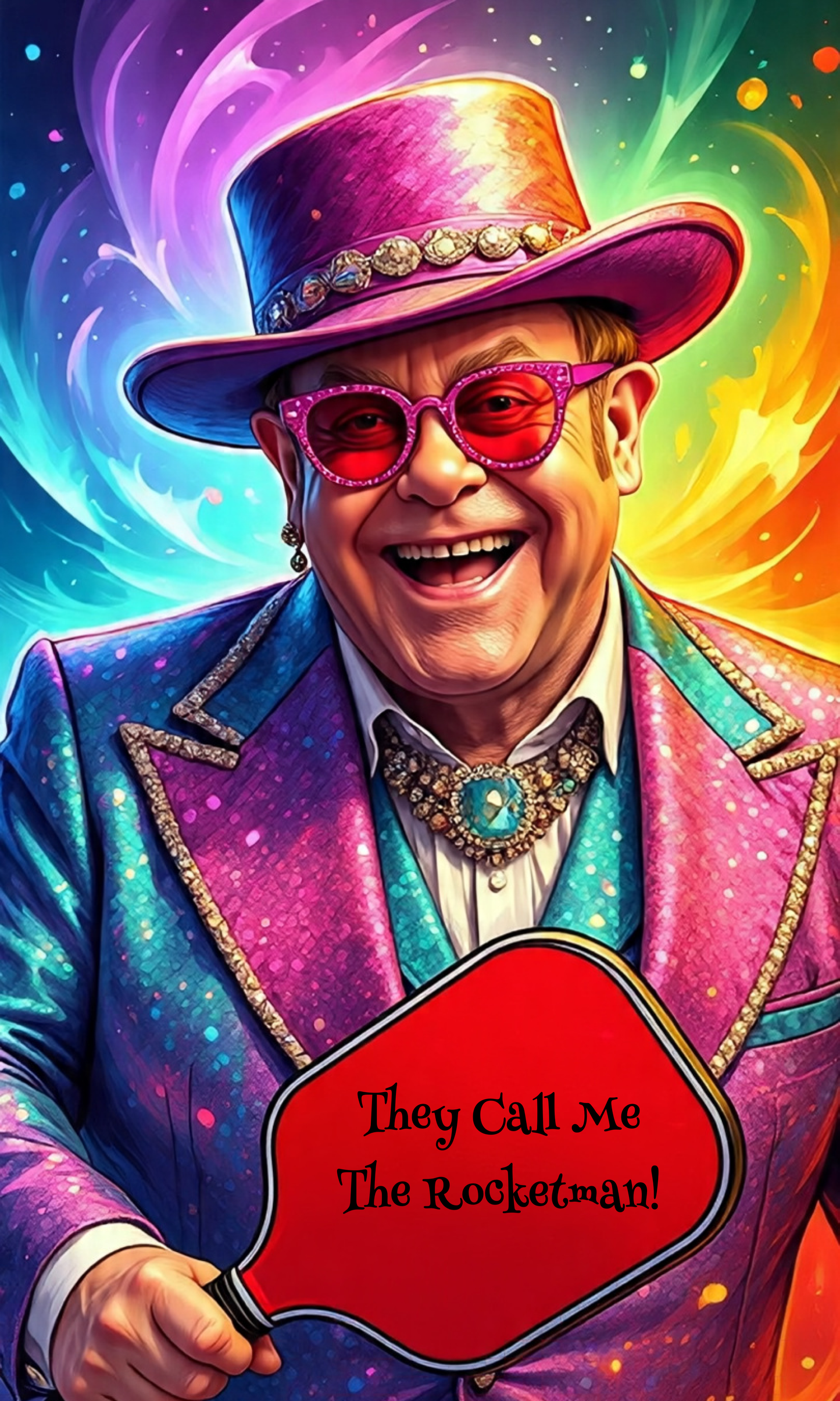 Elton John - "They Call Me The Rocketman!" - Ready To Hang  Canvas Hi-Res Wall Artwork