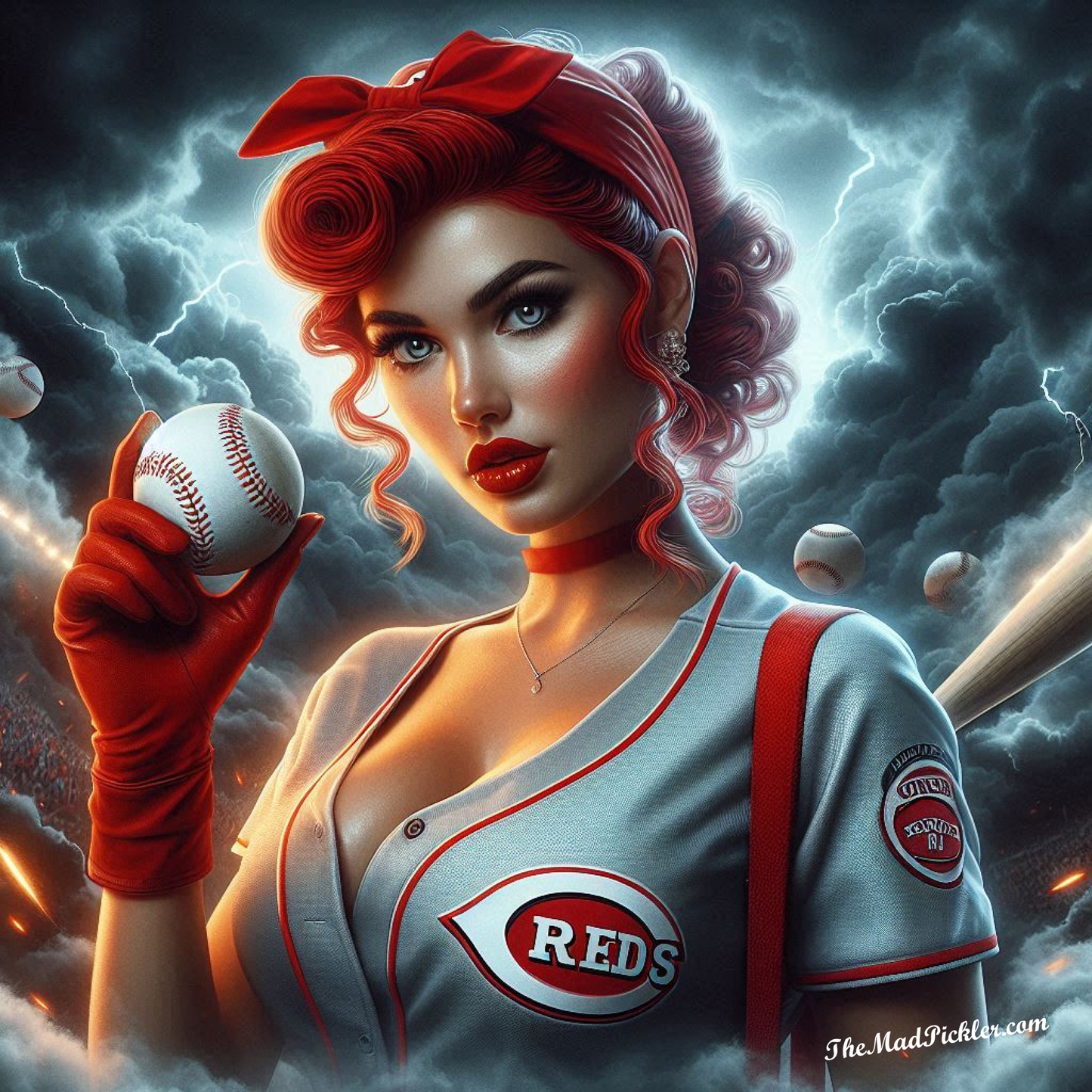 Cincinnati Reds - Rosie Red -  Ready To Hang  Canvas Hi-Res Wall Artwork