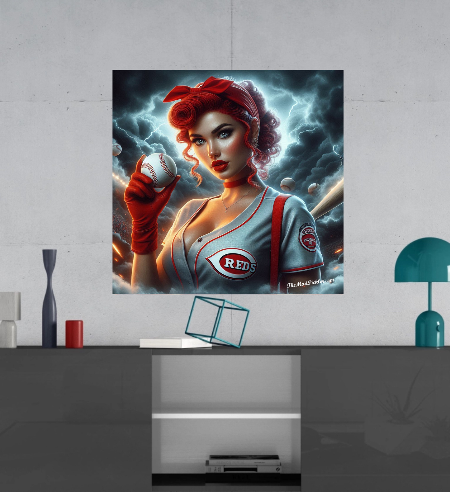 Cincinnati Reds - Rosie Red -  Ready To Hang  Canvas Hi-Res Wall Artwork