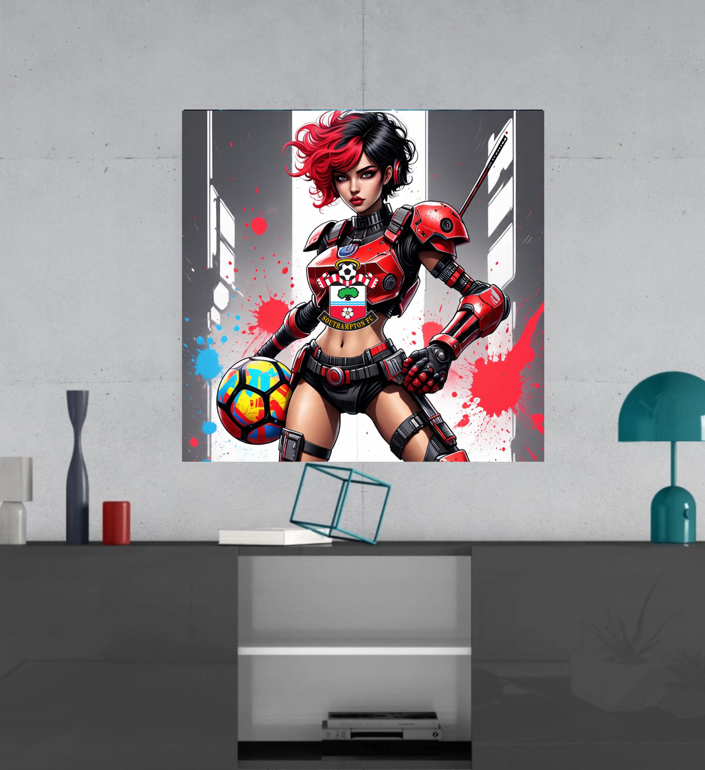 Southhampton F.C. - Cyberpunk - Ready To Hang Canvas Hi-Res Wall Artwork