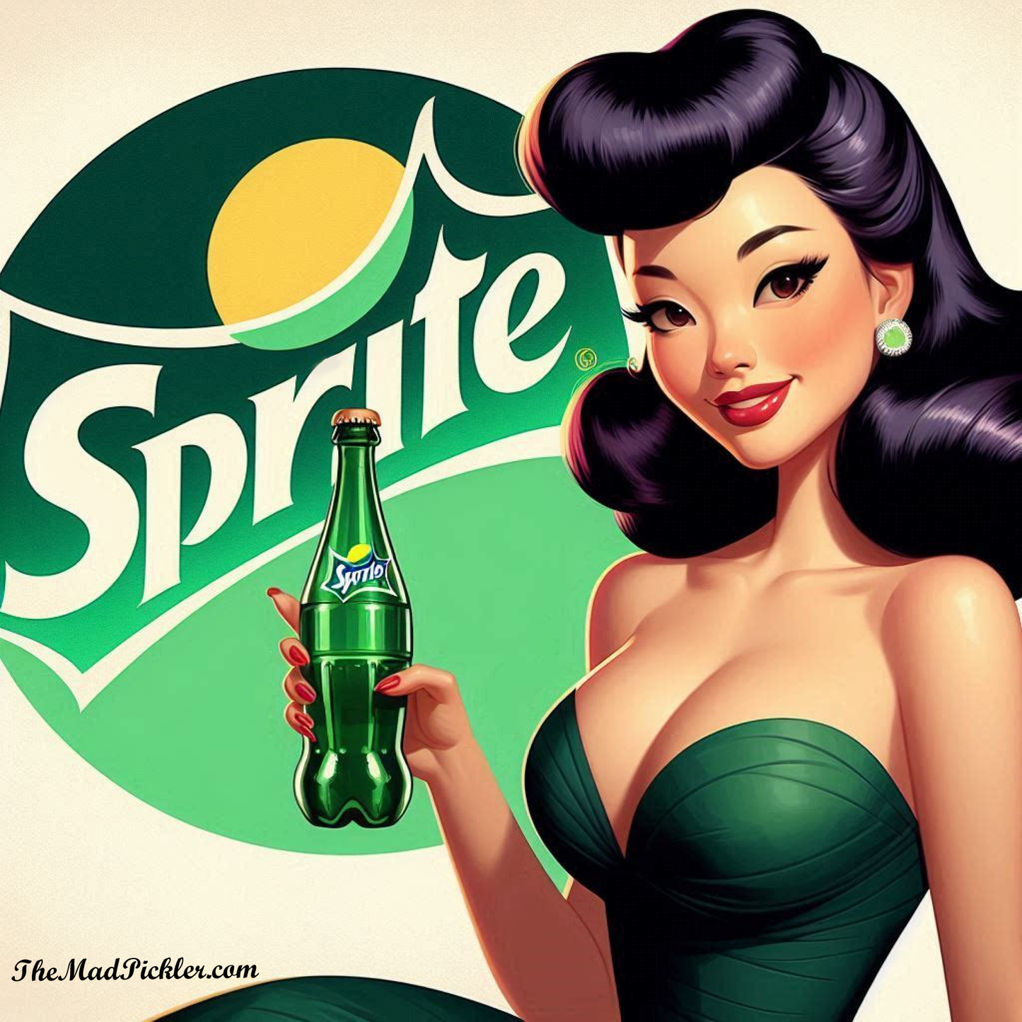 Sprite -  Lia Lime - Ready To Hang  Canvas Hi-Res Wall Artwork