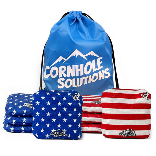 Stars/Stripes - Pro Style REC Cornhole Bags – Regulation 6"x6" – Full Set of 8