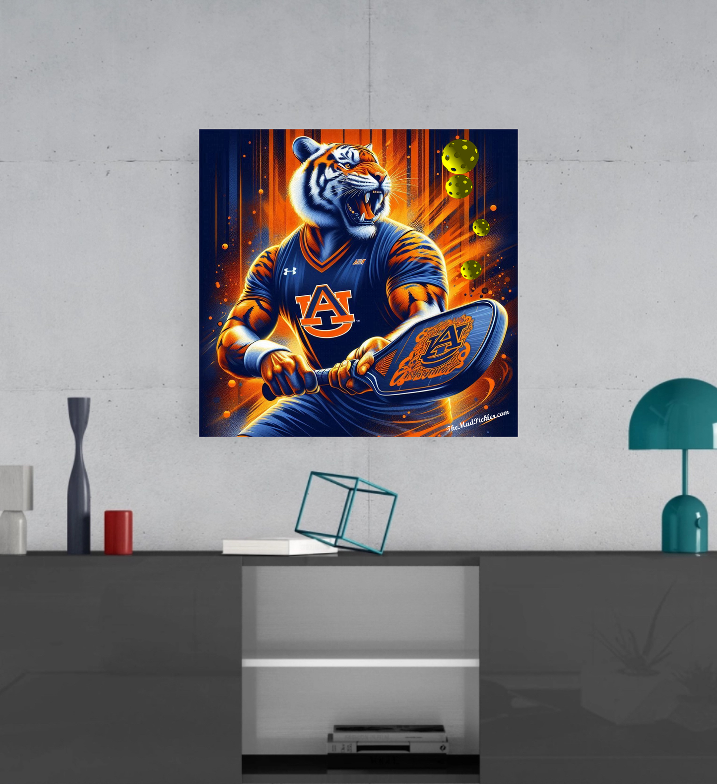 Auburn Tiger  Pickleball - Ready To Hang  Canvas Hi-Res Wall Artwork