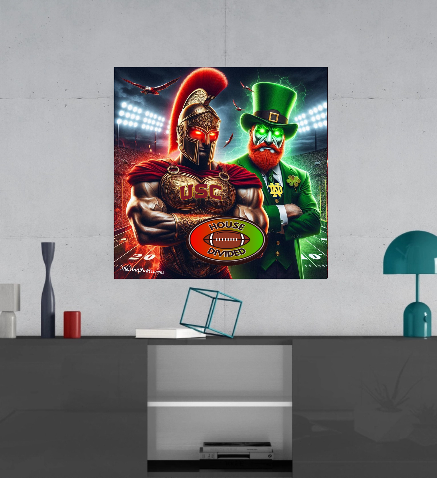 USC/Notre Dame -  House Divided Series -Ready To Hang  Canvas Hi-Res Wall Artwork