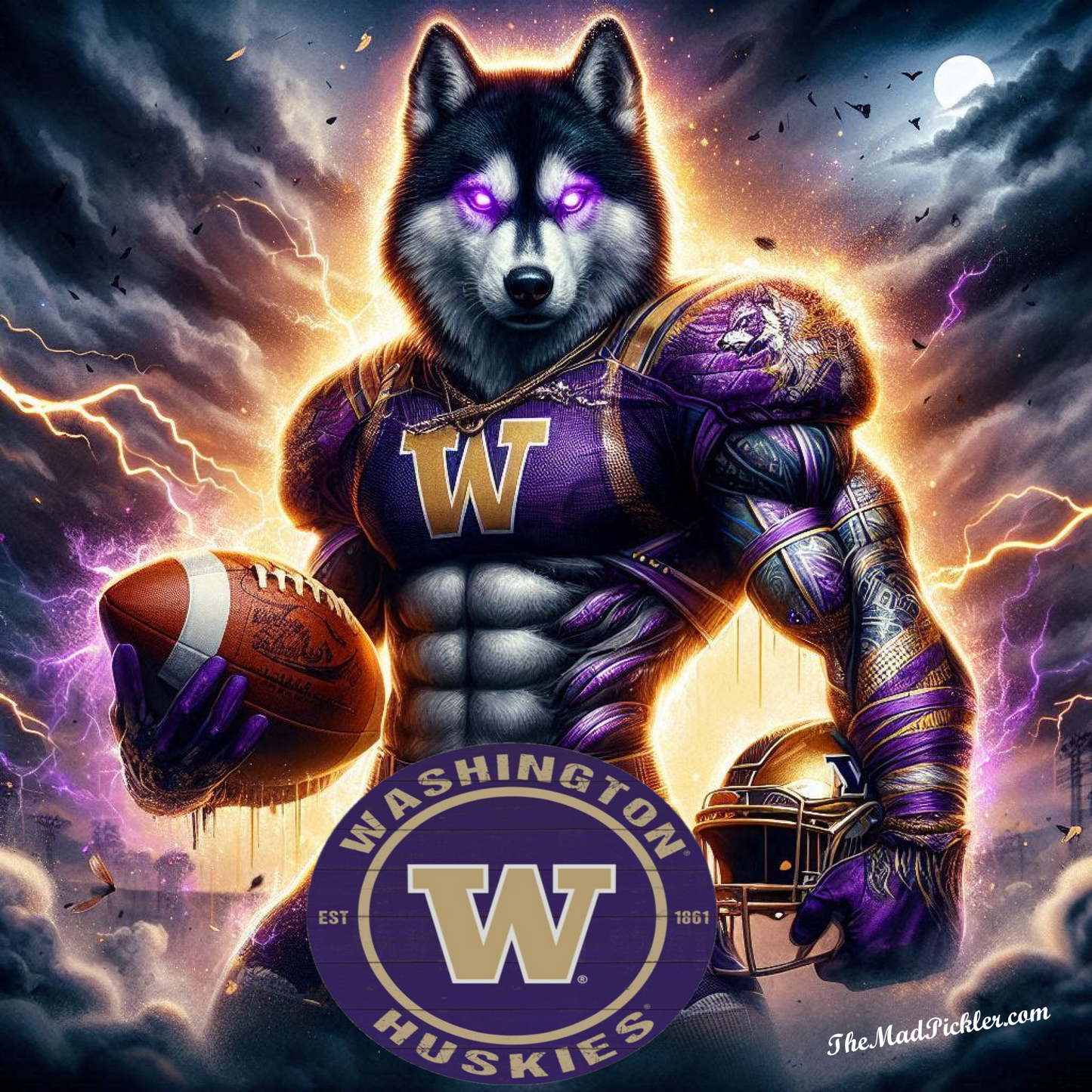 Washington Huskies -  Ready To Hang  Canvas Hi-Res Wall Artwork