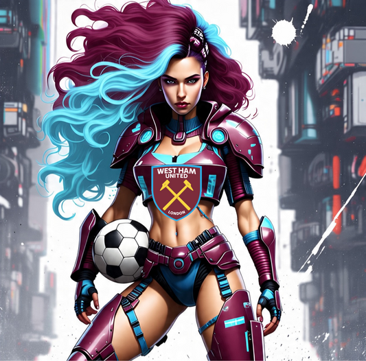 West Ham United F.C. - Cyberpunk - Ready To Hang Canvas Hi-Res Wall Artwork